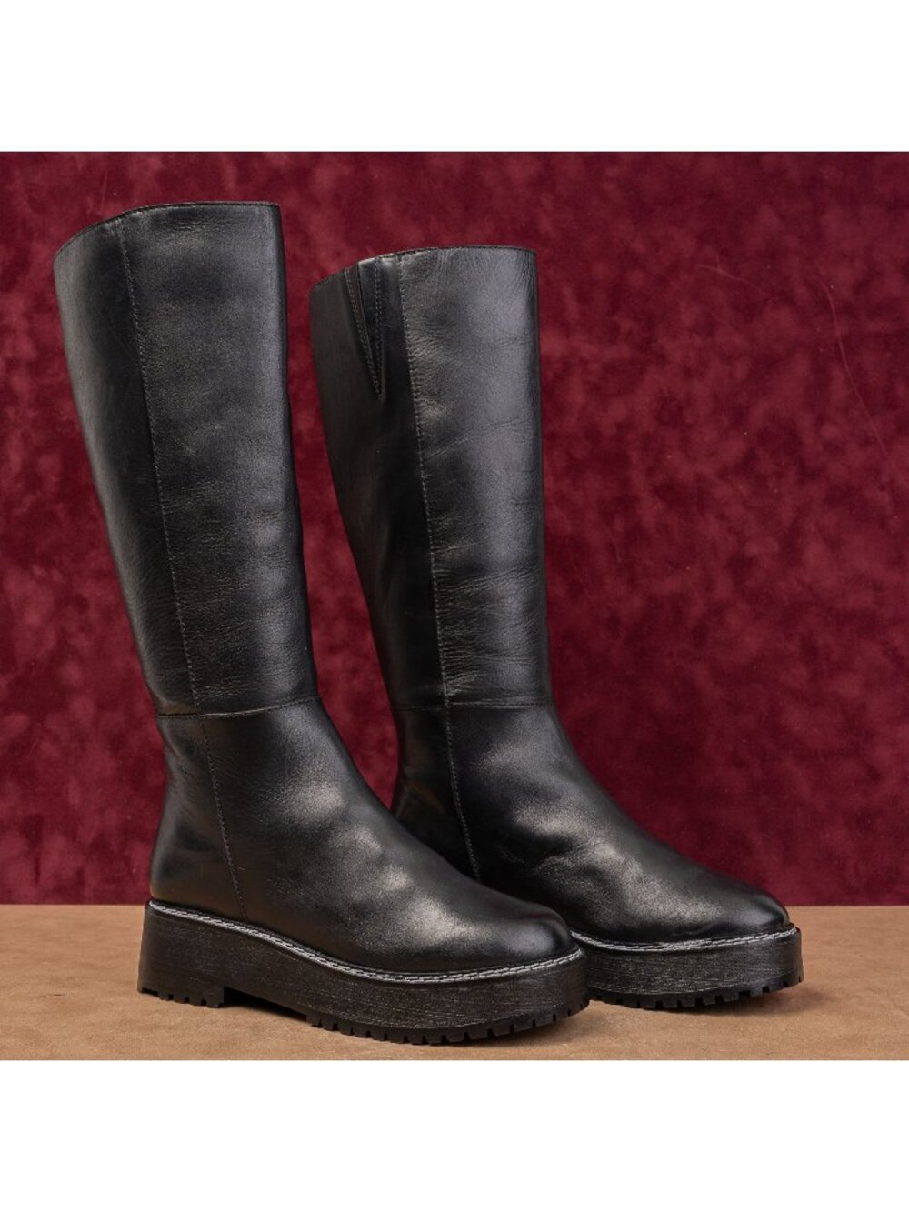 Matisse Women Black Leather Festival Party Platform Goth Knee Boots 6.5US EUR37